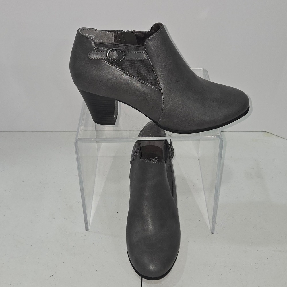 Croft & Barrow Womens Grey Ankle Booties Ortholite Comfort Shoes Size 9 Med